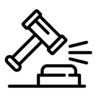 Auction hammer icon, outline style vector