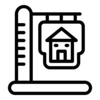 Sign of a house on a pillar icon, outline style vector