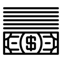 un icono de dólar bajo líneas, estilo de esquema vector