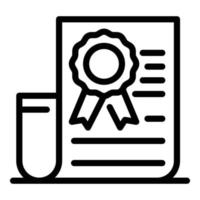 Form with official stamp icon, outline style vector