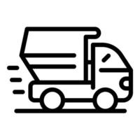 Dump truck icon, outline style vector