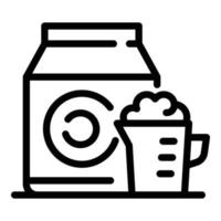 Powder for washing machine icon, outline style vector