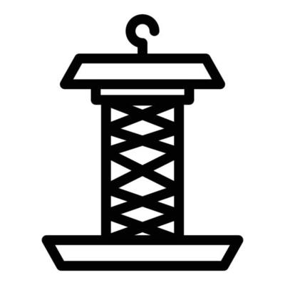 Steel bird feeder icon, outline style
