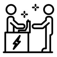 icono de servicio eléctrico, estilo de contorno vector