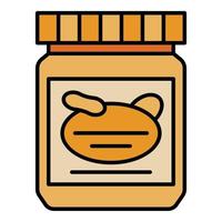 Peanut butter jar icon color outline vector