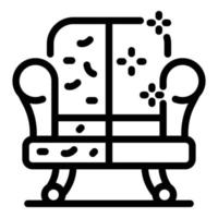 icono de sillón de limpieza, estilo de esquema vector