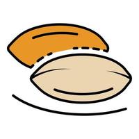 Clean peanut icon color outline vector