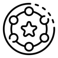 Star in the circle icon, outline style vector