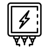 icono de transformador eléctrico, estilo de esquema vector