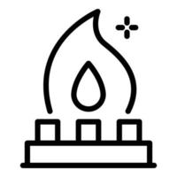 Flame in burner icon, outline style vector