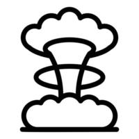 icono de nube de hongo nuclear, estilo de esquema vector