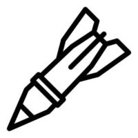 Attacking rocket icon, outline style vector