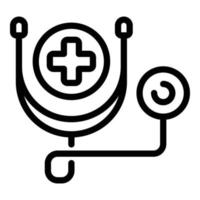 Medical dog stethoscope icon, outline style vector