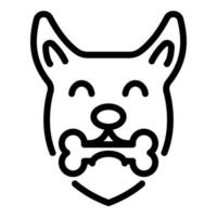 Dog with bone icon, outline style vector