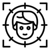 Personal guard target man icon, outline style vector