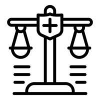 Police judge balance icon, outline style vector