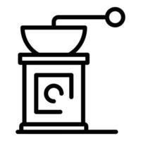 Manual coffee grinder icon, outline style vector