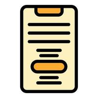 Smartphone text request icon color outline vector