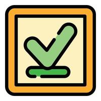 Approved request icon color outline vector