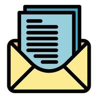 Letter envelope icon color outline vector