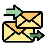 Postal envelope icon color outline vector