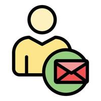 Mail request icon color outline vector