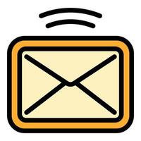 Notification mail request icon color outline vector