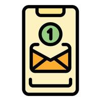New mail inbox icon color outline vector