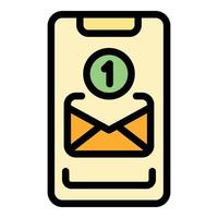 New mail inbox icon color outline vector