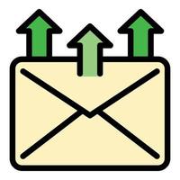 Send mail request icon color outline vector