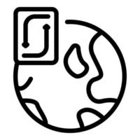 globo y icono de signo de recarga, estilo de esquema vector