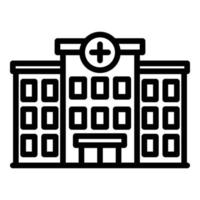 icono del edificio del hospital, estilo de esquema vector