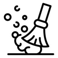 Sweeping with broom icon, outline style vector