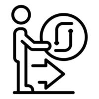 Man and reconnect sign icon, outline style vector