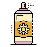 Sunscreen spray icon color outline vector