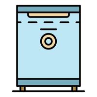 Small hotel freezer icon color outline vector