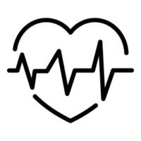 icono de pulso cardíaco, estilo de contorno vector