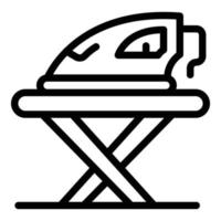 Ironing board and iron icon, outline style vector