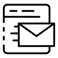 Email web application icon, outline style vector