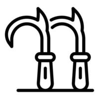 Climbing hooks icon, outline style vector