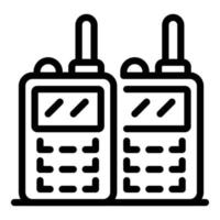 icono de dos walkie talkies, estilo de esquema vector