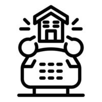 Phone ringing house icon, outline style vector