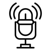 Studio microphone icon, outline style vector