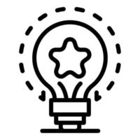 Star in a light bulb icon, outline style vector