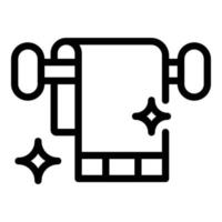 Towel on a crossbeam icon, outline style vector