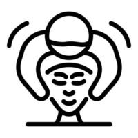 Facial massage icon, outline style vector