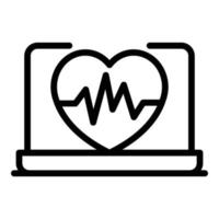 Cardiac diagram icon, outline style vector