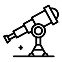 icono de telescopio, estilo de esquema vector