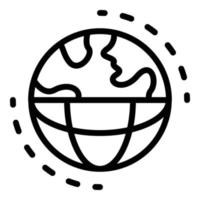 Planet globe icon, outline style vector