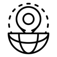 Globe mark icon, outline style vector